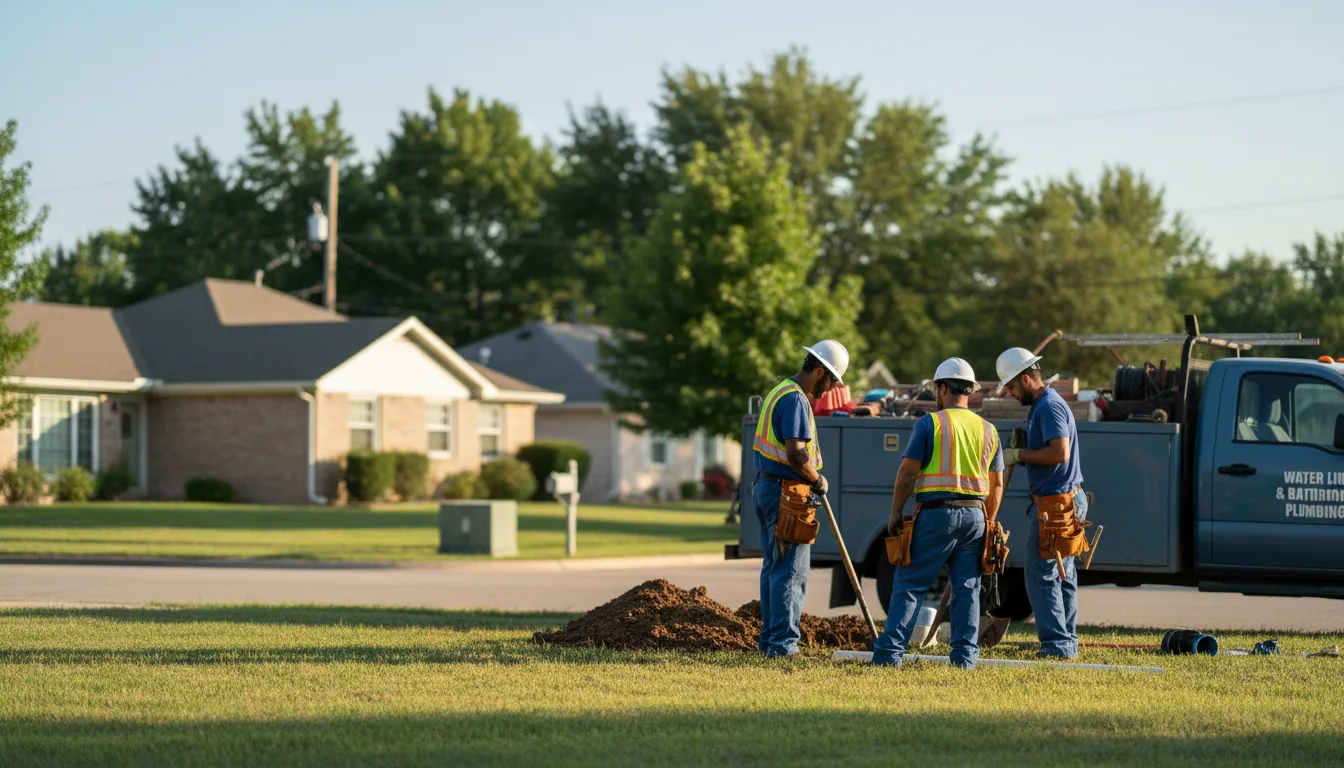 Residential water line and bathroom plumbing service in Bristol, PA
